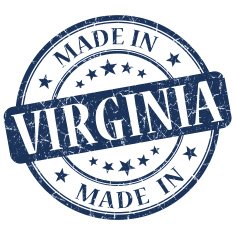 made in Virginia blue round grunge isolated stamp