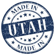 made in Utah blue round grunge isolated stamp