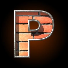 Vector brick cutted figure p