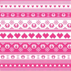 Seamless Winter Sweater pattern with Hearts and Owls N9
