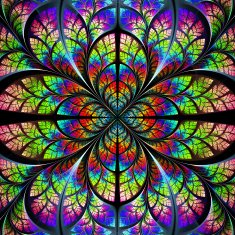 Multicolor fabulous fractal pattern Collection - tree foliage N10