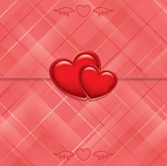 red vector card sealed with hearts N2