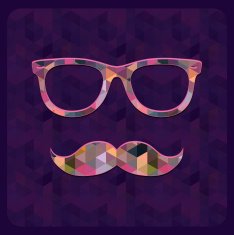 Hipster Icon with Geometric Grunge Background