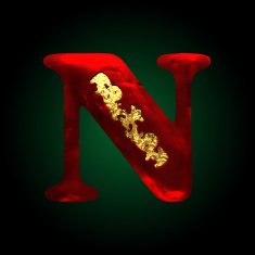 vector velvet n letter with gold