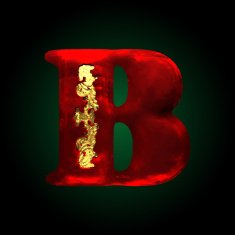 vector velvet b letter with gold