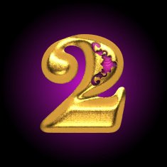 vector golden letter 2 N5