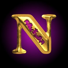 vector golden letter n N6