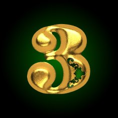 vector golden letter 3 N6