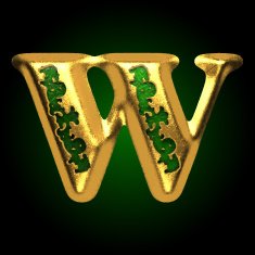 vector golden letter w N5