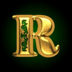 vector golden letter r N5