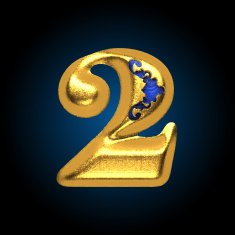 vector golden letter 2 N6