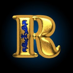 vector golden letter r N6