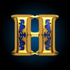 vector golden letter h N6