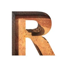 Vector metal cutted figure r Paste to any background N4