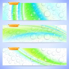 Abstract Banners With Waterdrops
