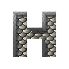 Vector silver cutted figure h Paste to any background