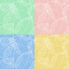 Set of autumnal seamless card vector