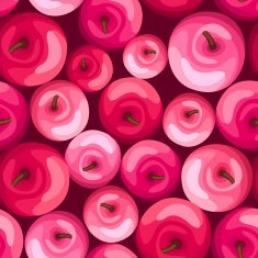 Seamless background with pink apples Vector illustration