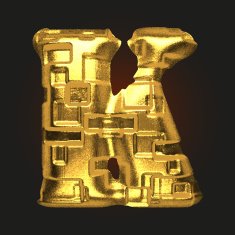 vector golden letter k N6