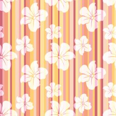 White flowers on a striped background Vector eps-10 seamless pattern N2