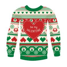 'Be my Valentine' greeting card Sweater with owls and hears N4
