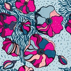 Abstract Flowers background Seamless pattern N3
