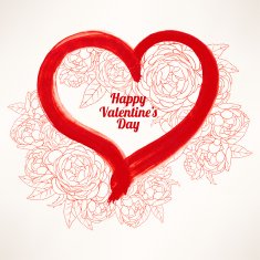 greeting card with roses and heart N2