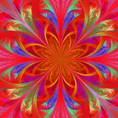 Beautiful multicolor fractal flower Computer generated graphics N9