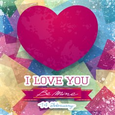 Valentine card with stunning pink heart N2