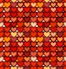Red mottled hearts vector seamless pattern N2