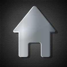 Vector house on metal background Eps10 N2