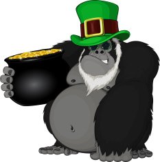 Monkey with a pot of gold