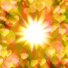 abstract background of glowing hearts N2