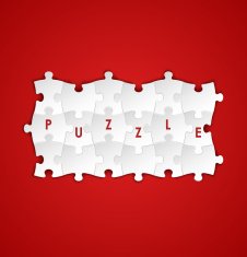 Abstract white group puzzle background