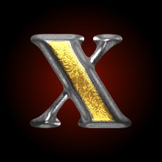 vector silver and golden figure x N2