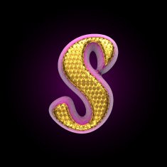 vector golden and pink letter s