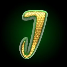 vector golden and green letter j N3