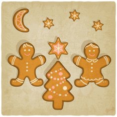 Christmas gingerbread cookies background