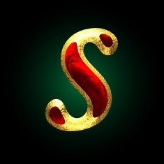 vector golden and red letter s N3