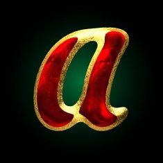 vector golden and red letter a