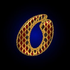 vector golden and red letter o N3
