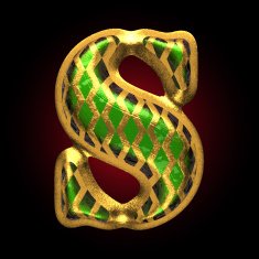 vector golden and green letter s N3