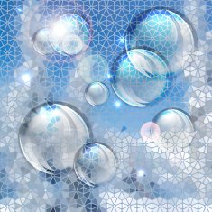 Blue abstract bubbles background