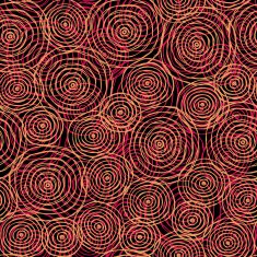 Circle seamless doodle red pattern N2