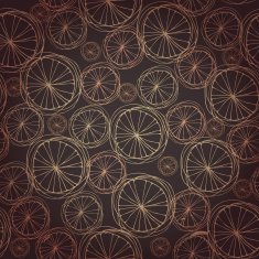 Abstract seamless texture with hand drawn wheels