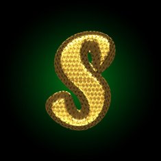 vector golden letter N63