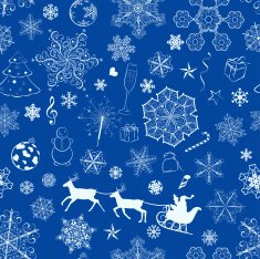 Christmas seamless blue pattern N2
