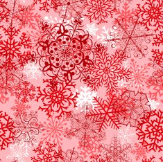 Christmas seamless pattern with red snowflakes