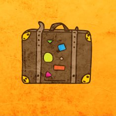 Suitcase on Grunge Background N2