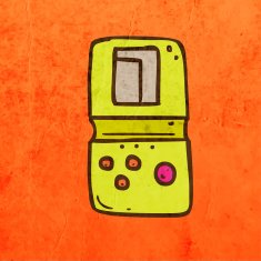 Hand Held Video Game on Grunge Background N2